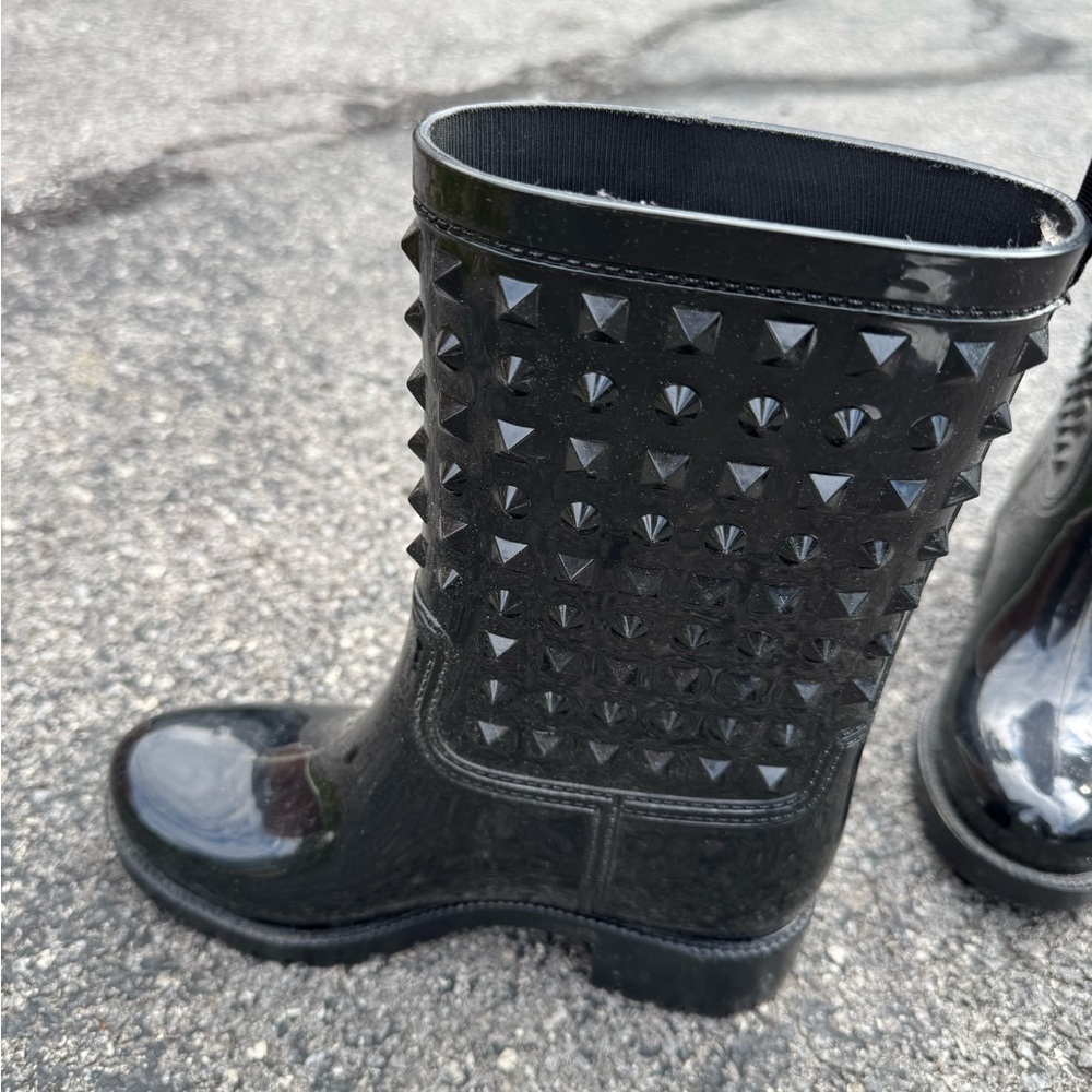 Capelli of New York Black Studded Rain Boots